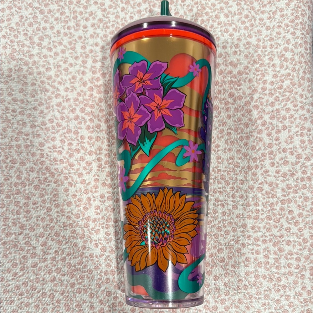 Starbucks x Rex Hamilton Floral Tumbler w/ Lid - NWT